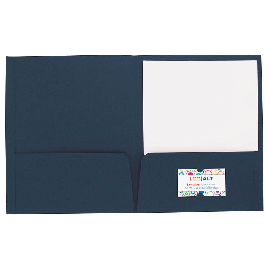 Good Value Navy Linen Paper Folder