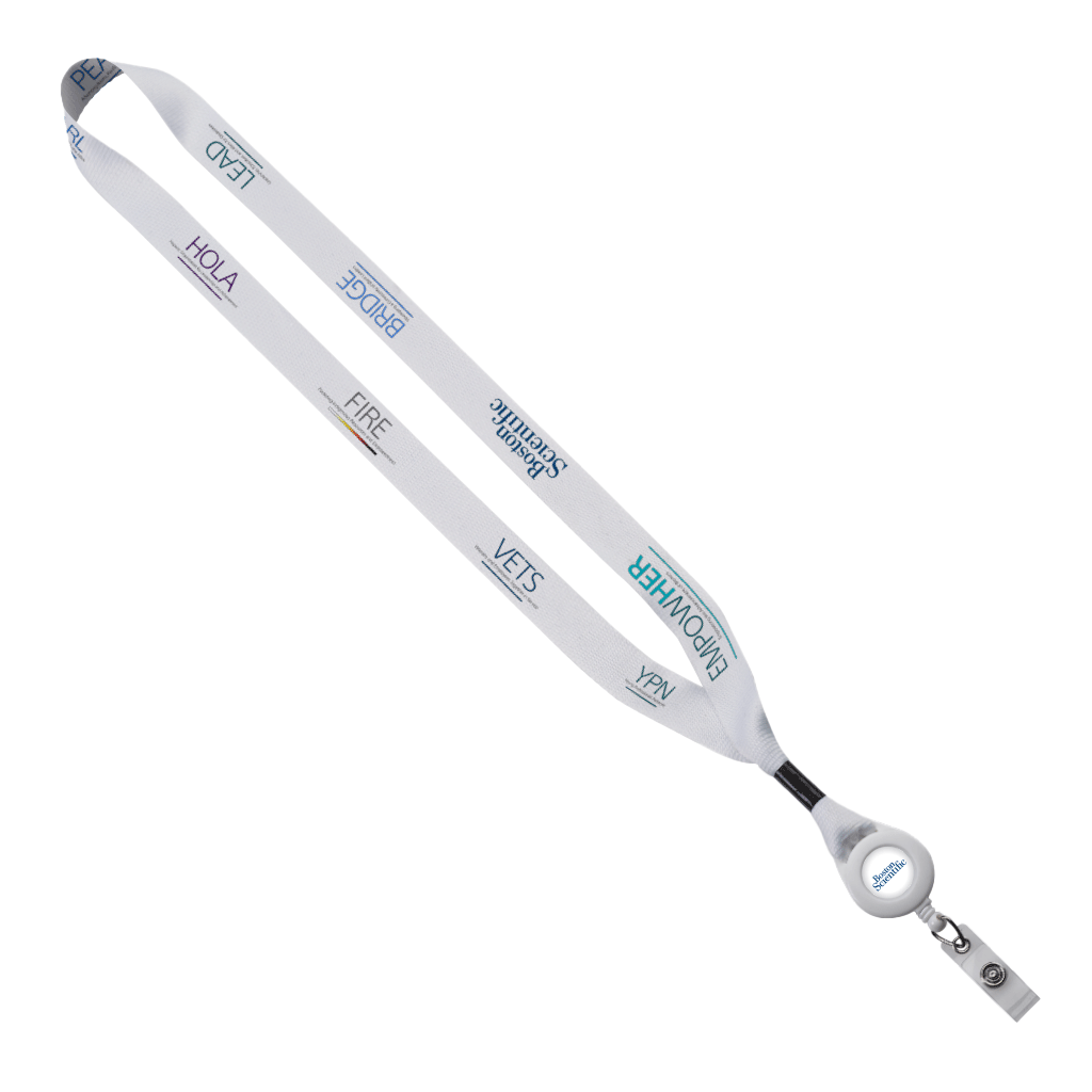 SnugZ 3/4" Dye-Sublimated Lanyard with Metal Crimp & Retractable Badge Reel