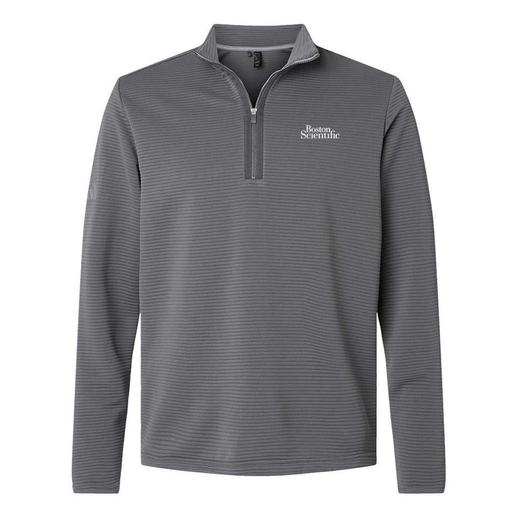 Adidas Men's Grey Five Spacer Quarter-Zip Pullover
