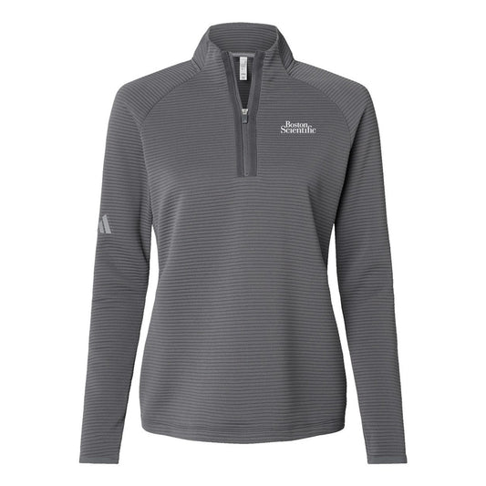 Adidas Women's Grey Five Spacer Quarter-Zip Pullover