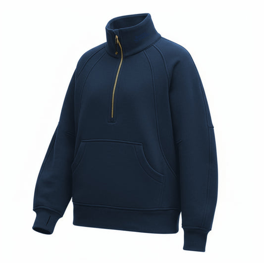 Lululemon Navy Scuba Oversized Funnel Neck Half Zip