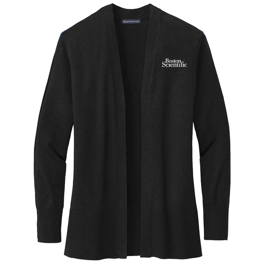 Brooks Brothers Women's Deep Black Cotton Stretch Long Cardigan Sweater