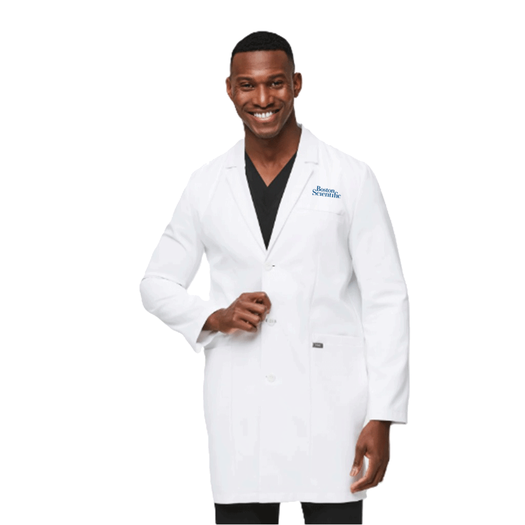 FIGS Men's White Harlem Long Lab Coat