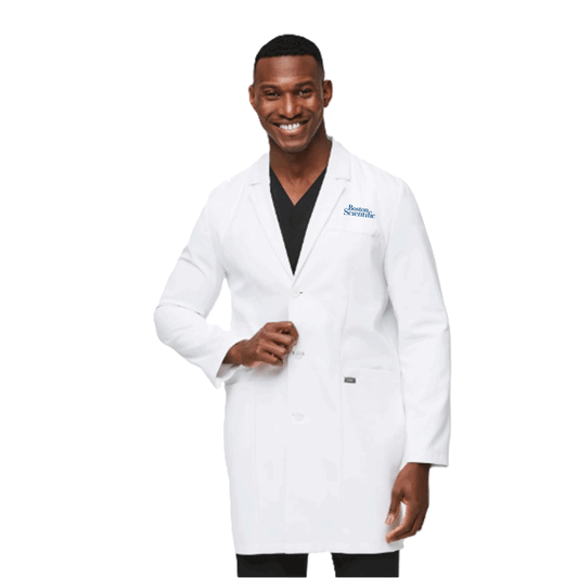 FIGS Men's White Harlem Long Lab Coat
